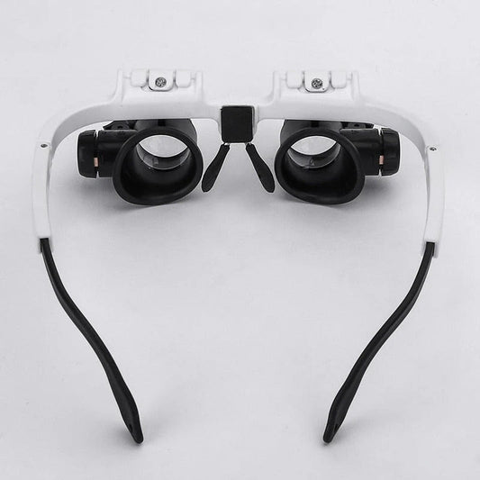 Adjustable LED Magnifier Glasses - 8x, 15x, 23x Lenses
