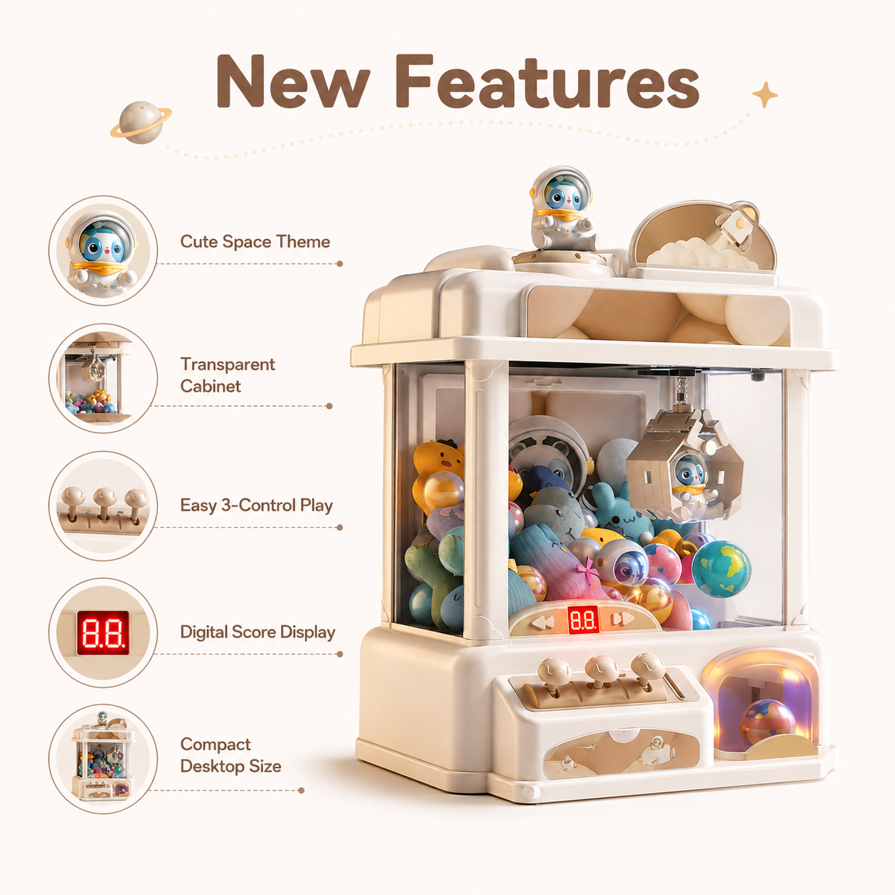 Arcade Claw Machine Toy Mini Arcade Plush Claw Machine