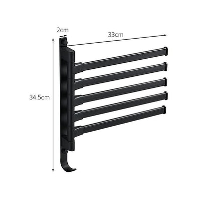 Wall Mount Towel Rack | Modern 5-Arm Swivel Design