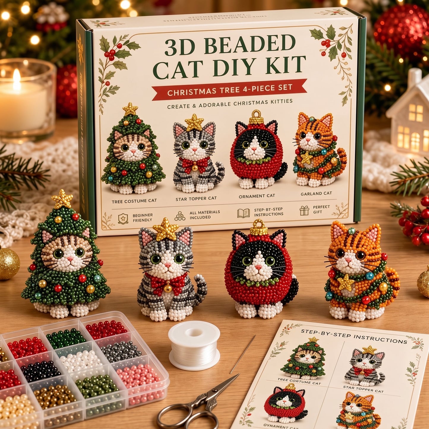 DIY Christmas Beaded Ornament Craft Kit