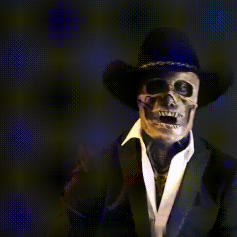 Full Face Skeleton Mask with Realistic Bone Textures and Matching Hat