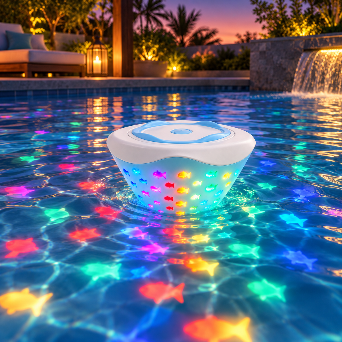Bath Light Projector Pool Colorful Rotating Night Lamp