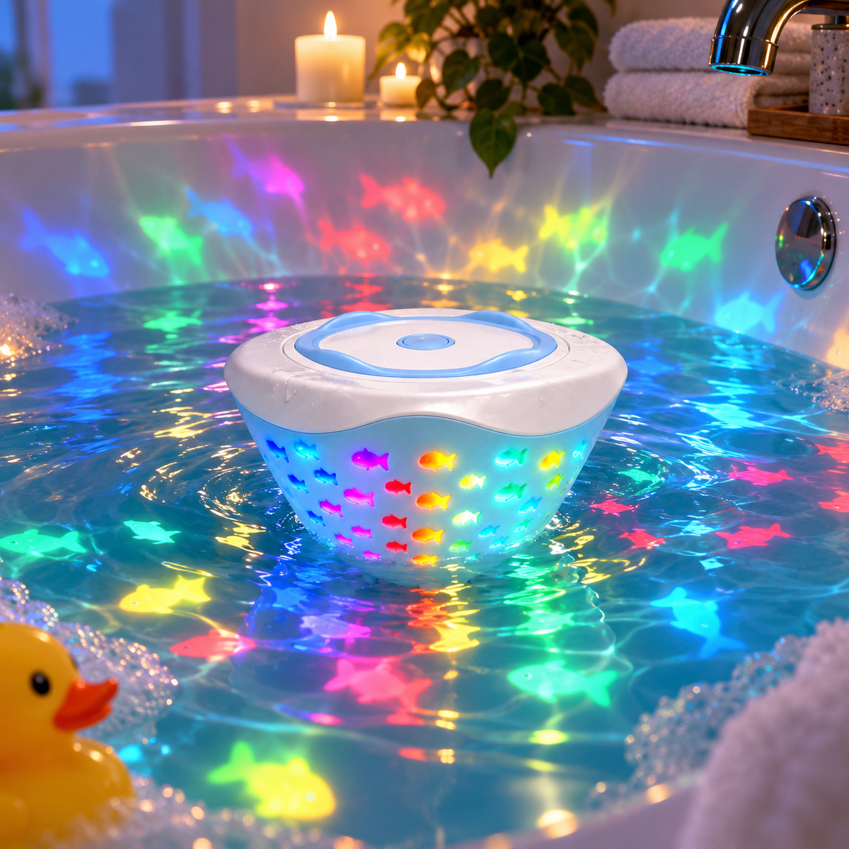 Bath Light Projector Pool Colorful Rotating Night Lamp