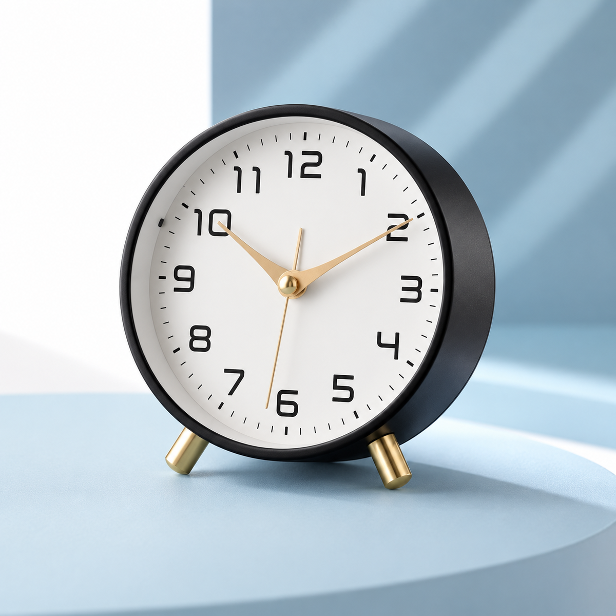 Battery Operated Table Clock Luxurious Desktop Alarm