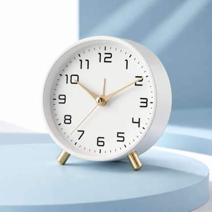 Battery Operated Table Clock Luxurious Desktop Alarm