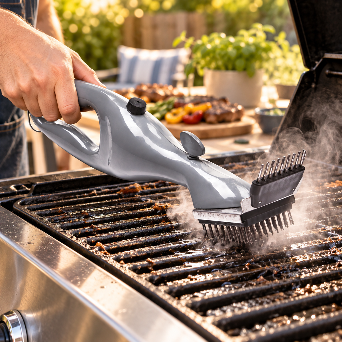 Bbq Cleaning Brush Steam Cleaning Tool Easy Grip Design