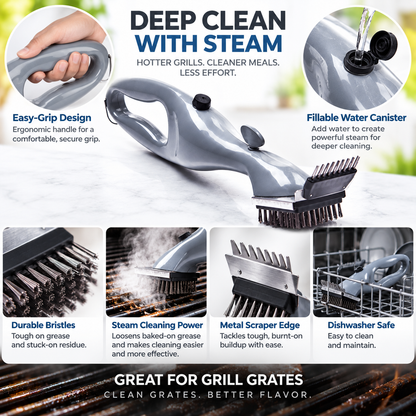 Bbq Cleaning Brush Steam Cleaning Tool Easy Grip Design