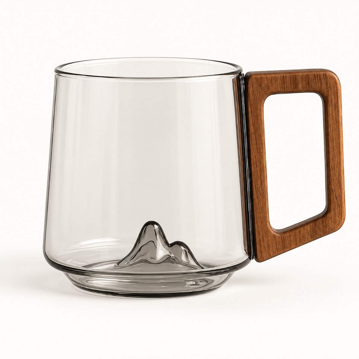 Borosilicate Glass Mug Mountain Design Clear Handle