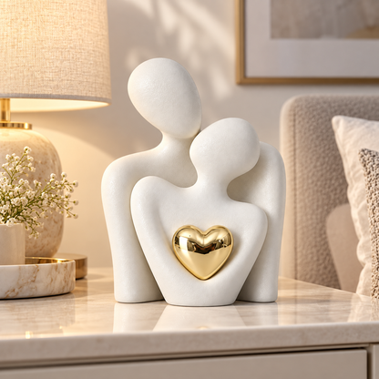 Ceramic Couple Figurine Modern Design Ornament