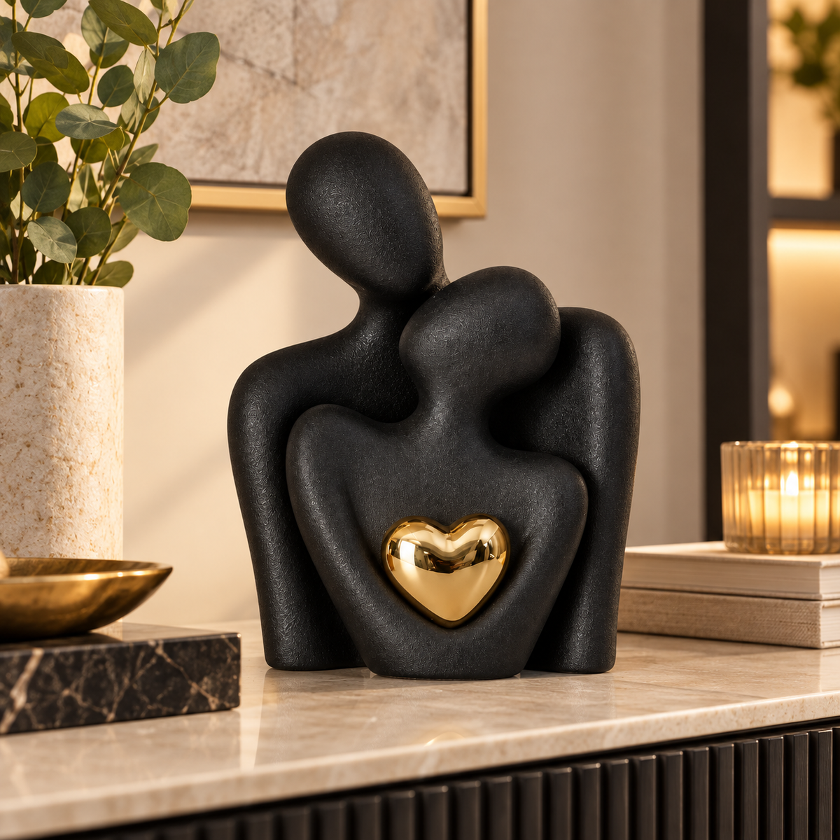 Ceramic Couple Figurine Modern Design Ornament