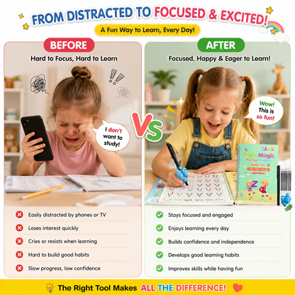 LAST DAY SALE 50%OFF MagicBook | Kids Practice Copybook Set (4Pcs/Set)