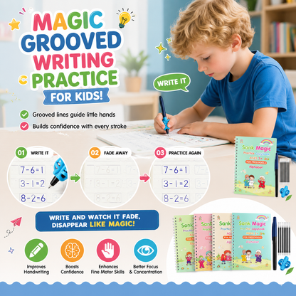 LAST DAY SALE 50%OFF MagicBook | Kids Practice Copybook Set (4Pcs/Set)
