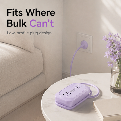 Portable Travel Power Strip with USB Ports – Compact Extension Cord with Built-In Cable Storage