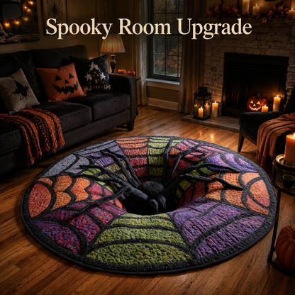 3D Spider Illusion Halloween Rug — Create A Spooky “Vortex” Effect That Terrifies Every Guest