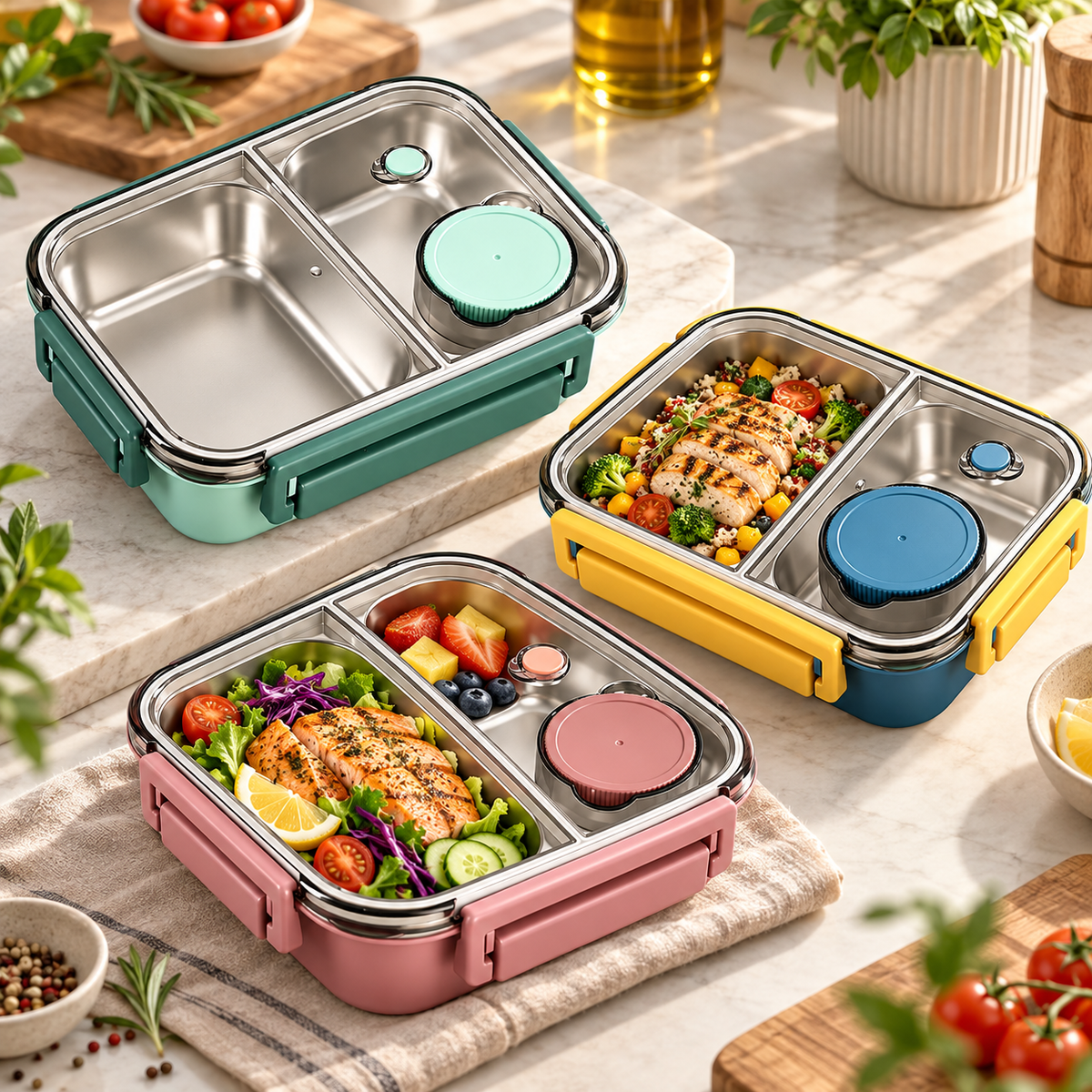 Stainless Steel Lunch Box Bento Insulated Design