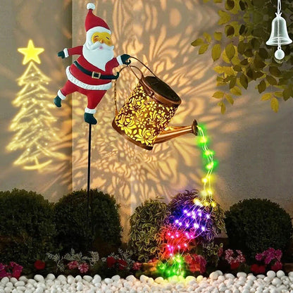 Christmas Solar Santa Kettle Lights