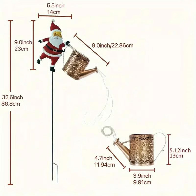 Christmas Solar Santa Kettle Lights