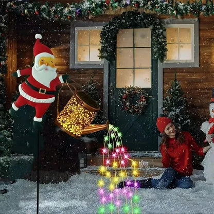 Christmas Solar Santa Kettle Lights