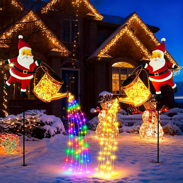 Christmas Solar Santa Kettle Lights