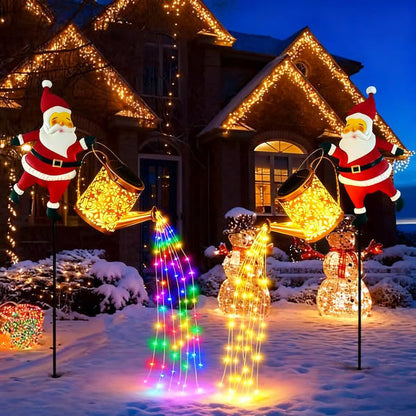 Christmas Solar Santa Kettle Lights
