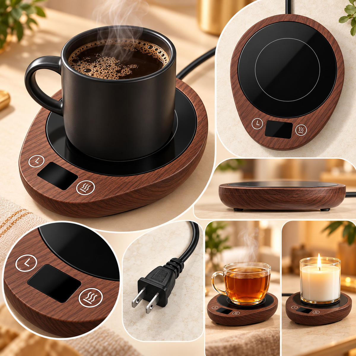 Coffee Mug Warmer Temperature Control Timer Function