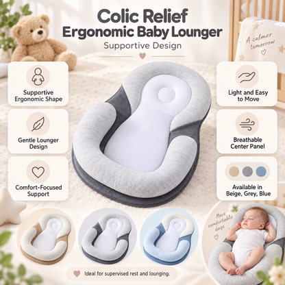Colic Relief Ergonomic Baby Lounger Supportive Design