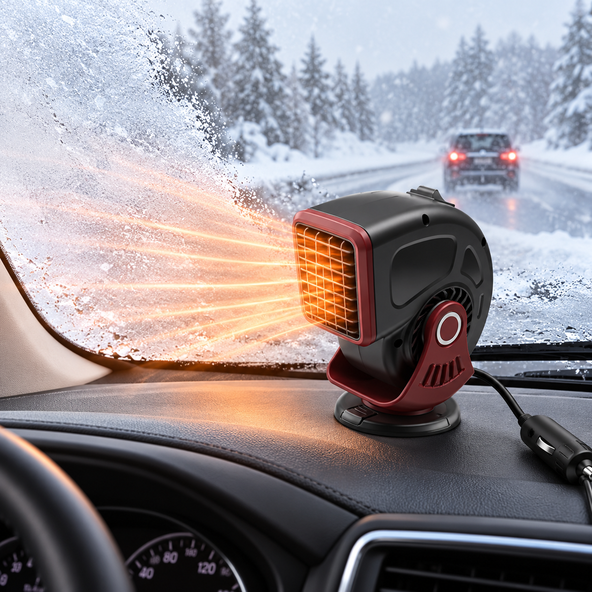 Compact Car Heater Defogger Multi Directional Air Supply
