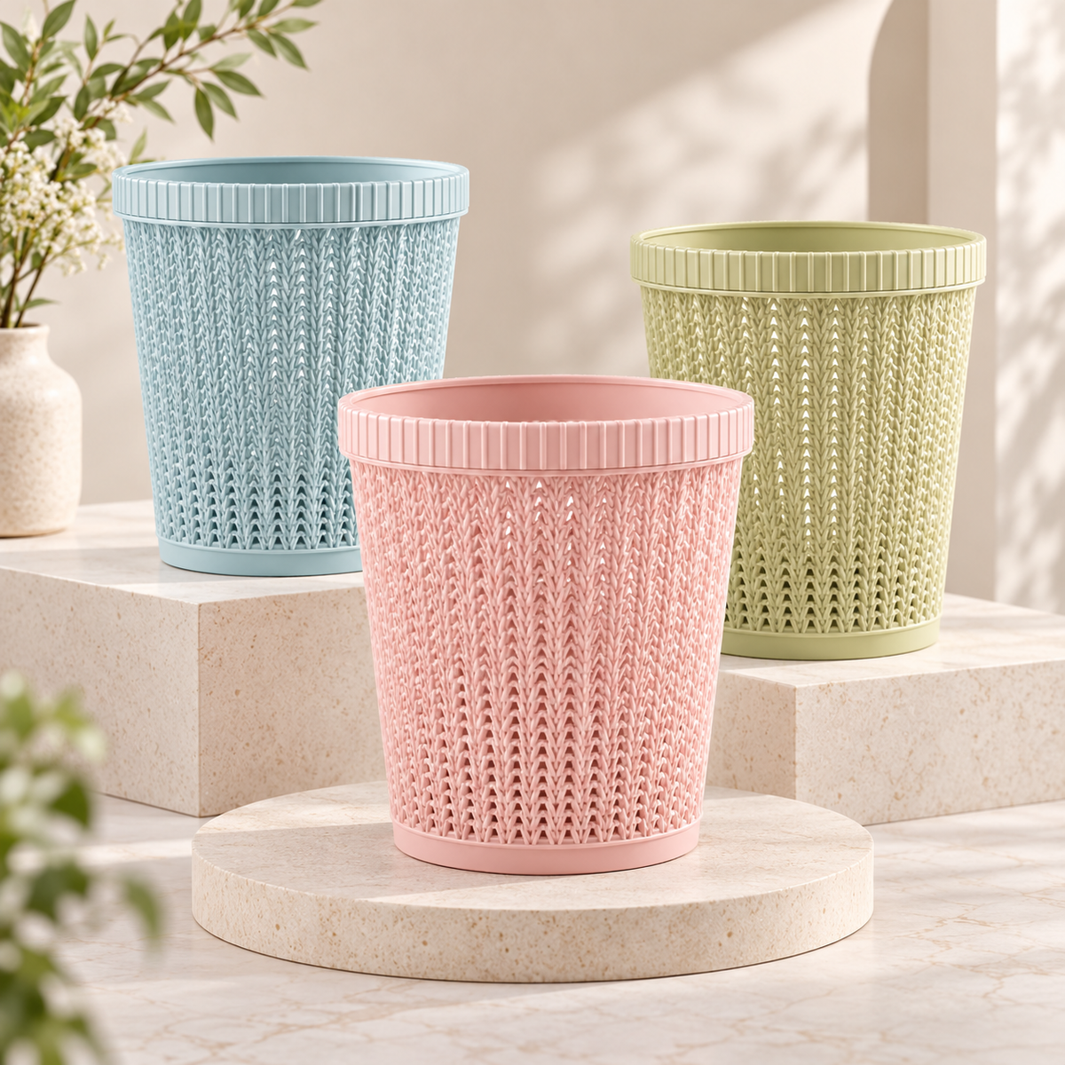 Compact Waste Bin Lightweight Small Garbage Decorative Design