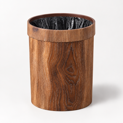 Compact Wooden Trash Bin Minimalist Home Organization