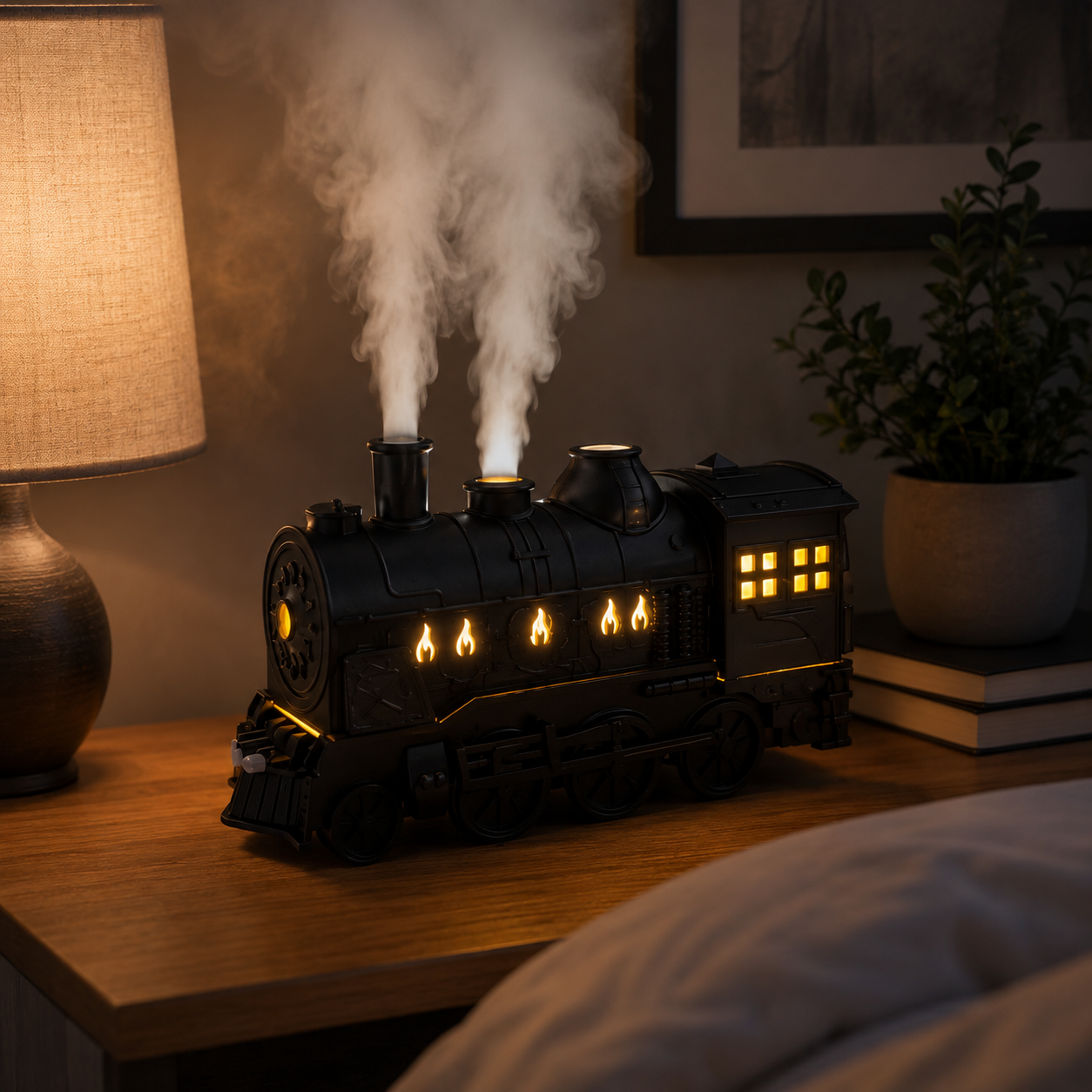 Continuous Mist Steam Humidifier Locomotive Design