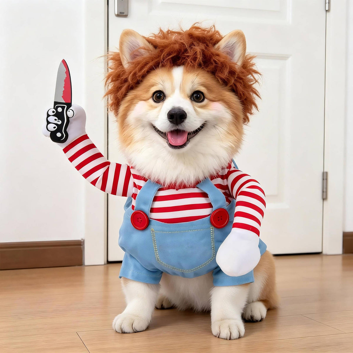Dog Costume, Creepy Halloween Costume with Padded Arms and 3D Walking Look for Trick or Treating
