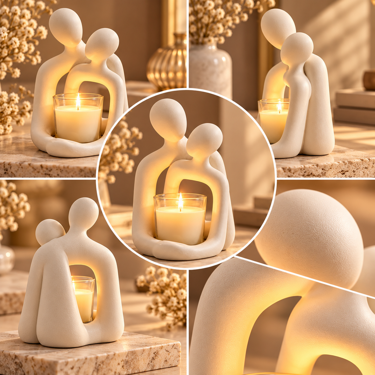 Couple Figurine Home Decor Nordic Style Resin Ornament
