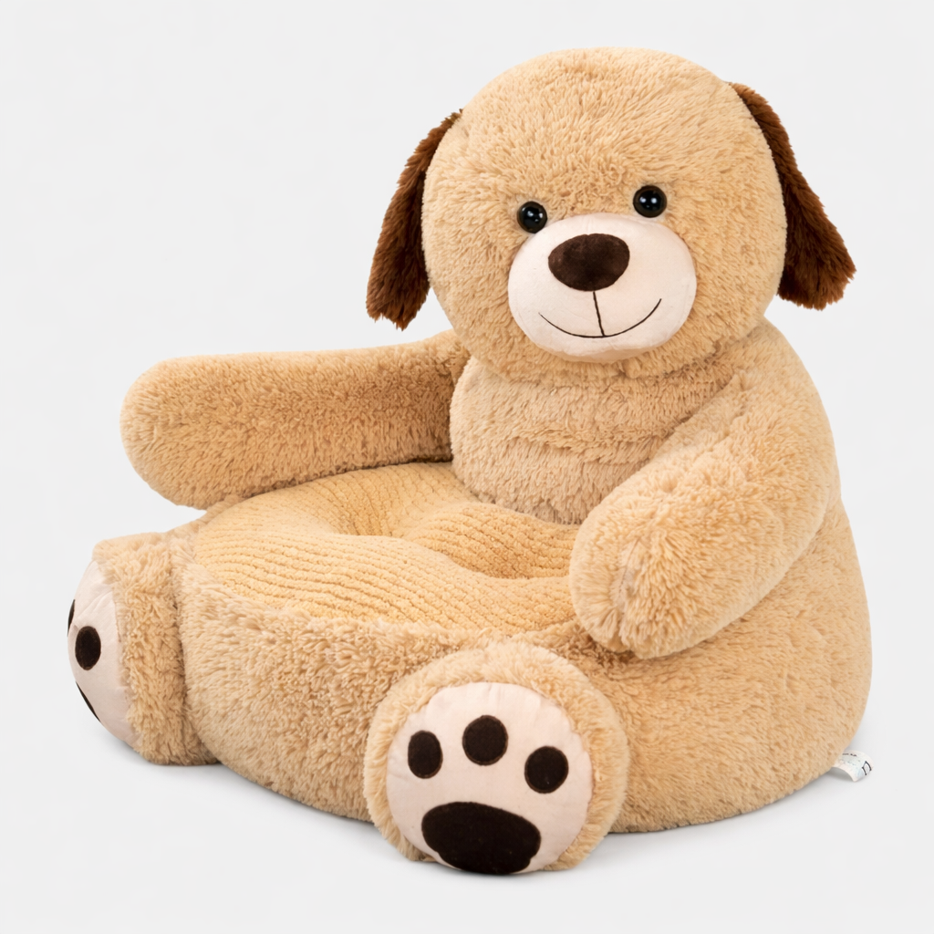 Plush Pet Bed with Raised Edges and Machine Washable Cover for Dogs and Cats