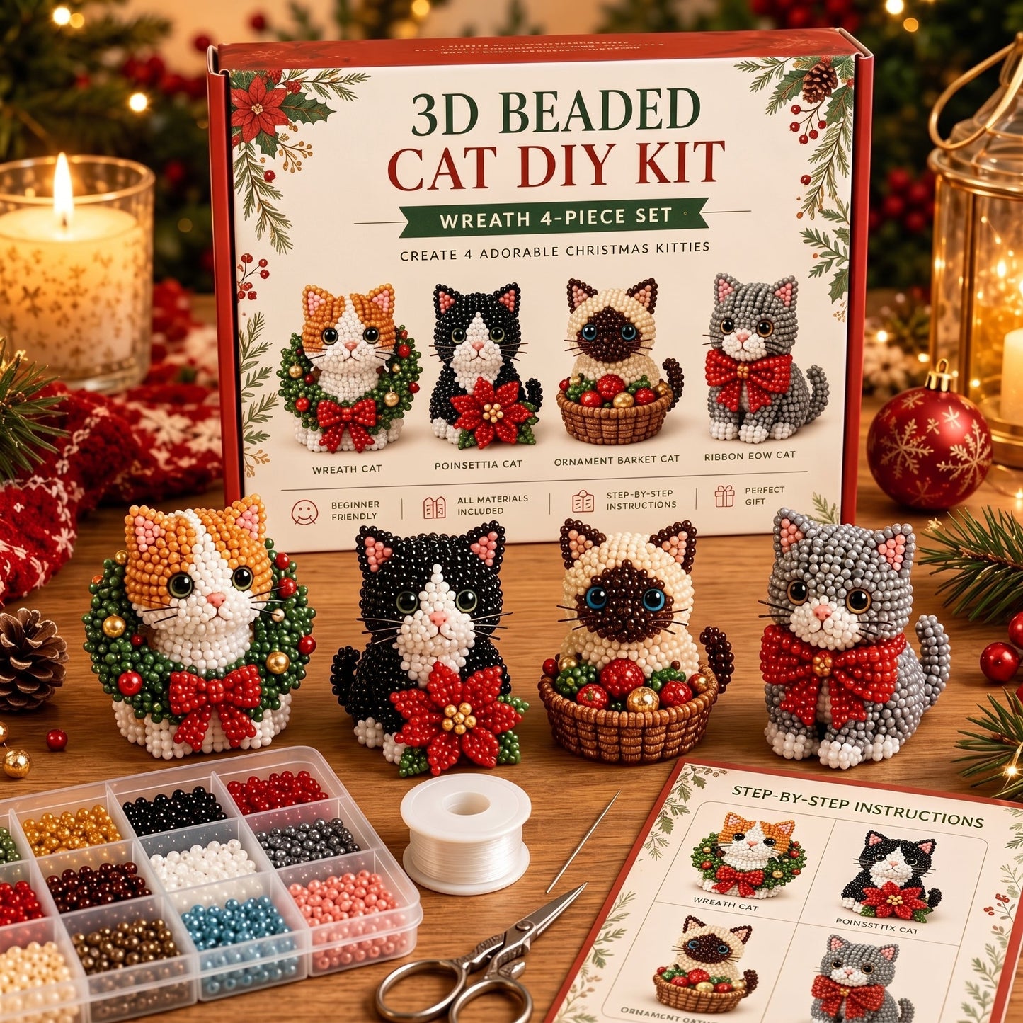 DIY Christmas Beaded Ornament Craft Kit