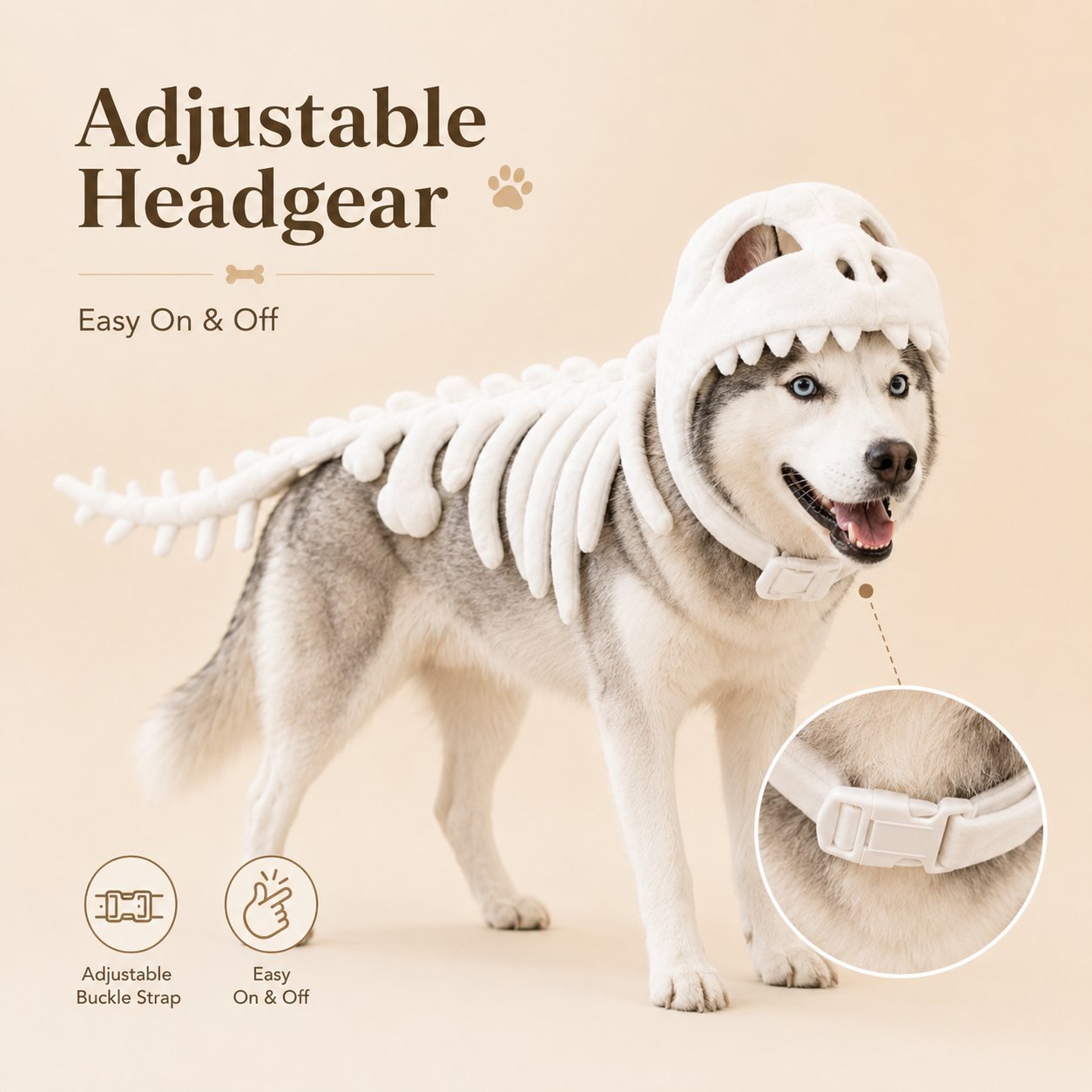 Glow Dinosaur Skeleton Pet Costume 2026