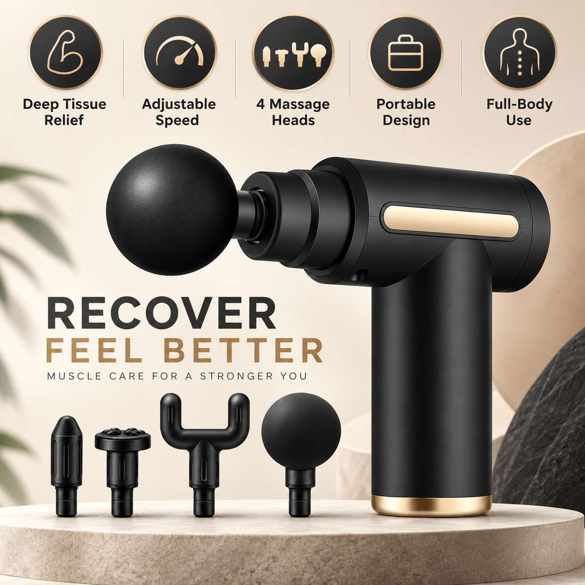 Deep Tissue Massage Gun Adjustable Speed Muscle Relief