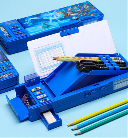 Password Lock Pencil Case – Multifunction Student Stationery Organizer with Large Capacity Double-Sided Storage for School Essentials