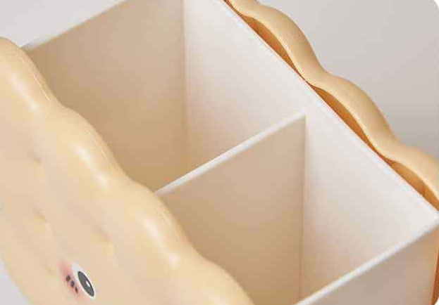 Cute Toast Storage Basket – Kawaii Desktop Organizer for Snacks, Stationery, Pens and Dorm Room Miscellaneous Storage