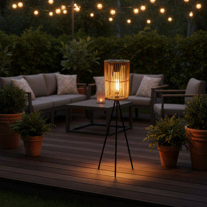 Handmade Rattan Sun Lantern – Decorative Garden Lamp for Outdoor Pathways, Courtyards and Cozy Holiday Ambience Without Electricity