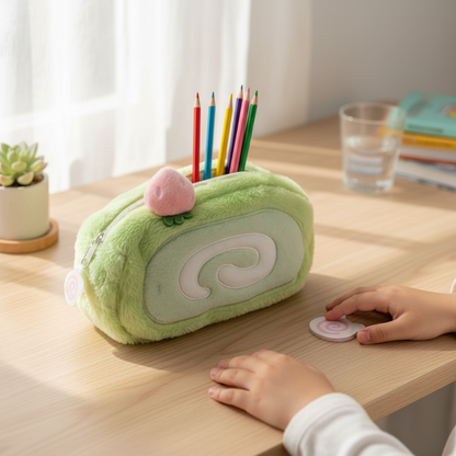 Cute Plush Pencil Case – Large Capacity Multifunction Stationery Storage Pouch for Students, School and Office Organization