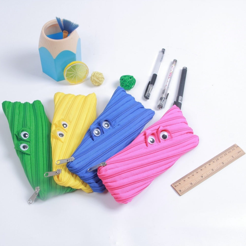 Monster Pencil Case – Large Capacity Cute Zipper Stationery Organizer for School Supplies, Pens, Art Tools and Everyday Storage