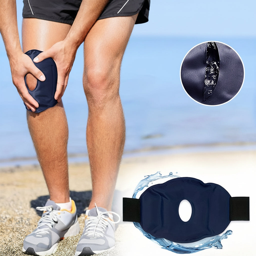 Reusable Knee Ice Pack Wrap – Adjustable Cold Therapy Gel Brace for Knee Pain Relief, Swelling Recovery and Sports Injuries