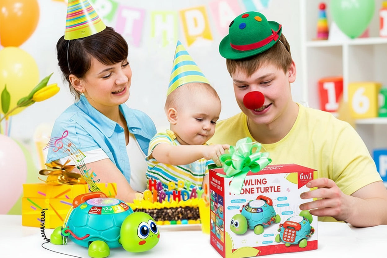 Musical Crawling Turtle Toy – Interactive Baby Learning Toy with Lights, Sounds and Crawling Action for Infant Development