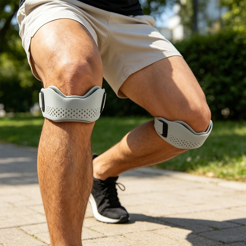 Silicone Knee Support Strap – Adjustable Patellar Tendon Brace for Running, Tennis, Jumpers Knee and Sports Pain Relief