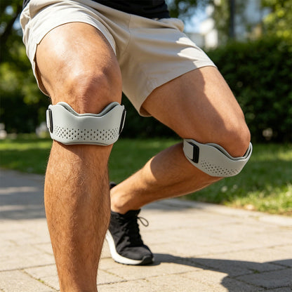 Silicone Knee Support Strap – Adjustable Patellar Tendon Brace for Running, Tennis, Jumpers Knee and Sports Pain Relief