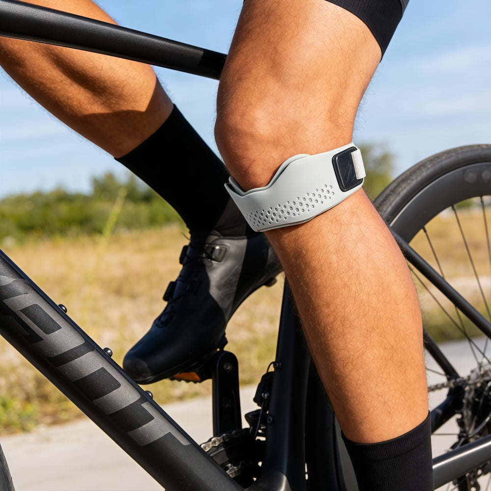 Silicone Knee Support Strap – Adjustable Patellar Tendon Brace for Running, Tennis, Jumpers Knee and Sports Pain Relief