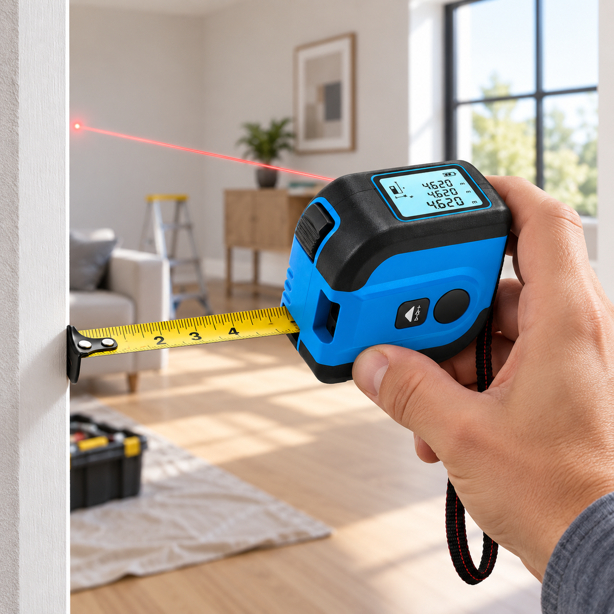Digital Tape Measure Laser Distance Measurer Compact Design