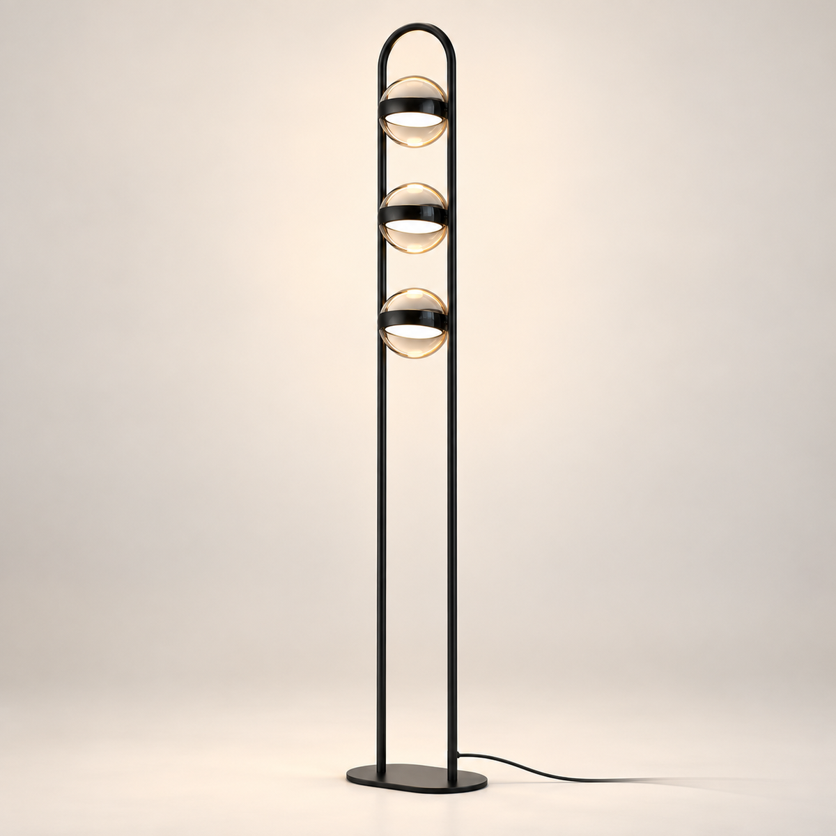 Dimmable Floor Lamp Glass Ball Adjustable Brightness Iron
