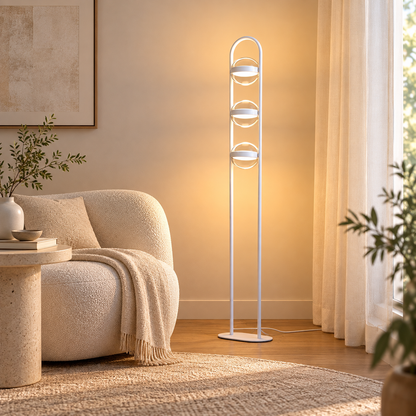 Dimmable Floor Lamp Glass Ball Adjustable Brightness Iron