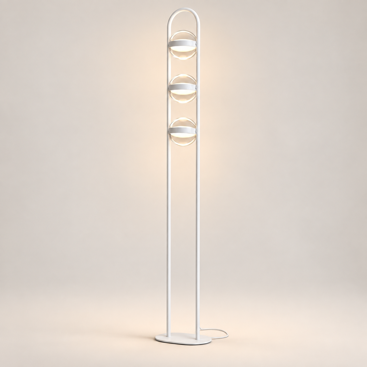 Dimmable Floor Lamp Glass Ball Adjustable Brightness Iron